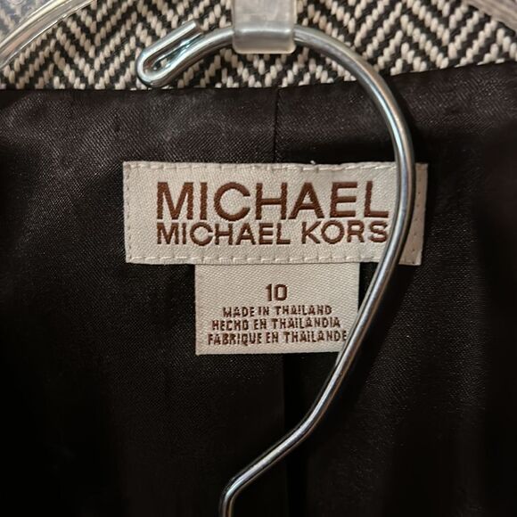 Michael Kors Brown Herringbone 2 Piece Suit Set - Picture 3 of 6